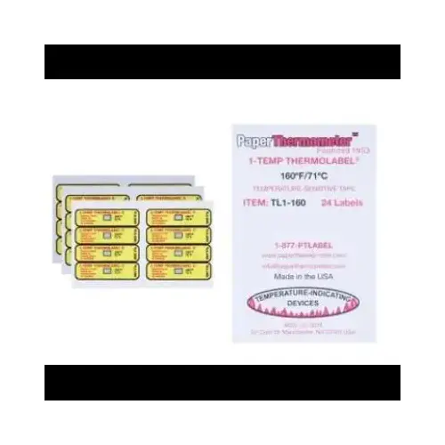 Thermolabel Label 0.5X1.8125 IN Rectangle Temperature Indicator - pack of 24