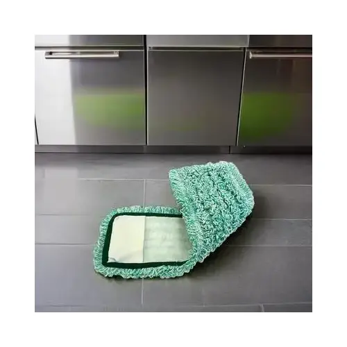 Mop Head 18 IN Green Microfiber Loop End Pocket