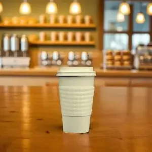 BriteVision R-GNRC-WDAD-0713 Cup Sleeve Paper White For 12-16-20 OZ Embossed - pack of 1200