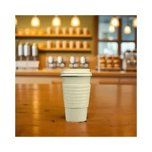 Cup Sleeve Paper White For 12-16-20 OZ Embossed - pack of 1200