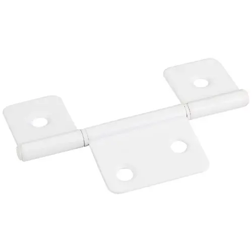 Bright White 3-1/2" Three Leaf Fixed Pin Swaged Non-Mortise Hinge - pack of 100 Bright White 3-1/2" Three Leaf Fixed Pin Swaged Non-Mortise Hinge - pack of 100