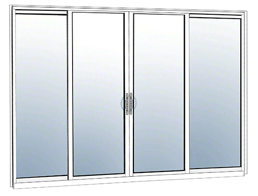 CRL-U.S. Aluminum HS342BBK52 White KYNAR Paint OXXO Sliding Door Thermally Broken Block Frame Unglazed KD Kit