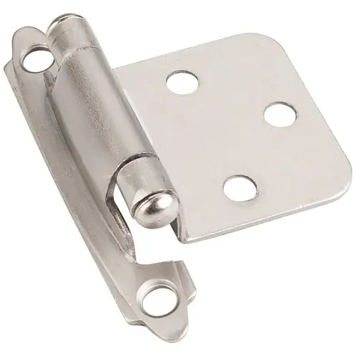 Decorative Self-closing Overlay Hinge, Face Frame Mount - Satin Nickel - pack of 125 Decorative Self-closing Overlay Hinge, Face Frame Mount - Satin Nickel - pack of 125