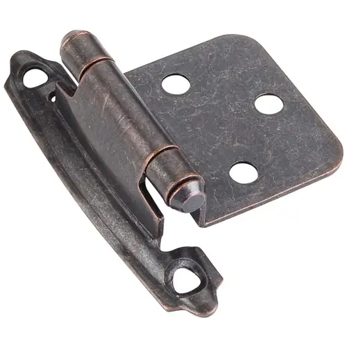 Decorative Self-closing Overlay Hinge, Face Frame Mount - Dark Brushed Antique Copper. Oil Rubbed Bronze - pack of 125 Decorative Self-closing Overlay Hinge, Face Frame Mount - Dark Brushed Antique Copper. Oil Rubbed Bronze - pack of 125