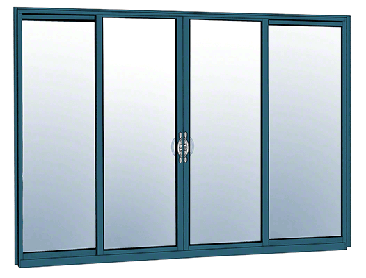 CRL-U.S. Aluminum HS342FBK71S OXXO Sliding Door Thermally Broken Fin Frame Unglazed KD Kit With Screen Custom Painted
