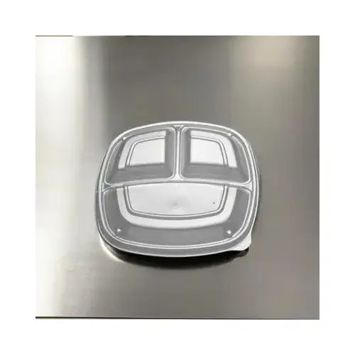 Lid Dome 9 IN 3 Compartment PS Square For Plate Unhinged - pack of 300 Lid Dome 9 IN 3 Compartment PS Square For Plate Unhinged - pack of 300