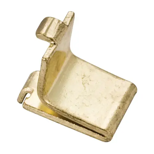 Brass Plated Shelf Clip, Steel Material, Press Fit Installation, Polished Brass Finish, Pack of 20 Brass Plated Shelf Clip, Steel Material, Press Fit Installation, Polished Brass Finish, Pack of 20