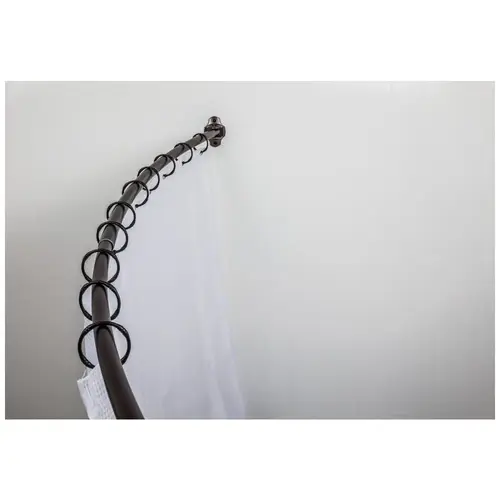 56"-72" Brushed Oil Rubbed Bronze Adjustable Curved Shower Curtain Rod - Retail Packaged 56"-72" Brushed Oil Rubbed Bronze Adjustable Curved Shower Curtain Rod - Retail Packaged
