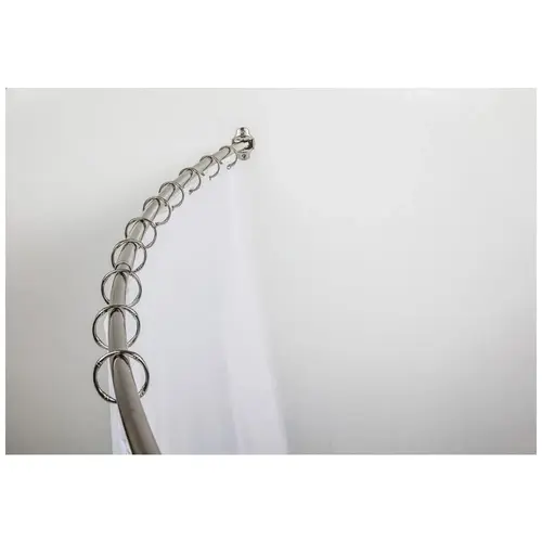 56"-72" Satin Nickel Adjustable Curved Shower Curtain Rod - Retail Packaged 56"-72" Satin Nickel Adjustable Curved Shower Curtain Rod - Retail Packaged