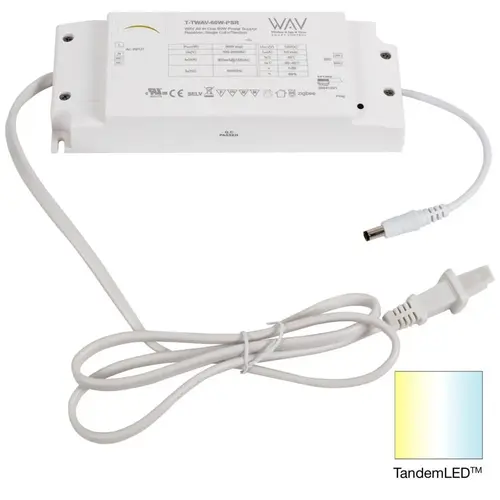 60-Watt WAV SMART CONTROL 12V Single-White/Tunable-White Smart Receiver/Power Supply, Zigbee Technology 60-Watt WAV SMART CONTROL 12V Single-White/Tunable-White Smart Receiver/Power Supply, Zigbee Technology
