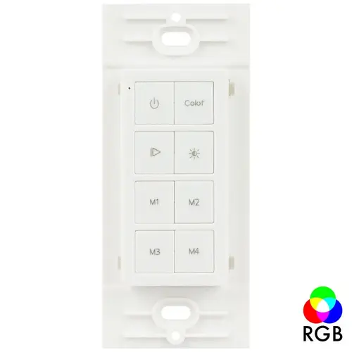 Multi-Color RGB Radio Frequency Wireless 1 Zone LED Controller, White Multi-Color RGB Radio Frequency Wireless 1 Zone LED Controller, White