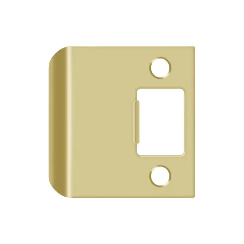 Extended Lip Strike Plate, Solid Brass Material, 2-1/4" X 2-1/4" Dimension, 1-3/4" Lip Extension, Brushed Brass Finish Extended Lip Strike Plate, Solid Brass Material, 2-1/4" X 2-1/4" Dimension, 1-3/4" Lip Extension, Brushed Brass Finish