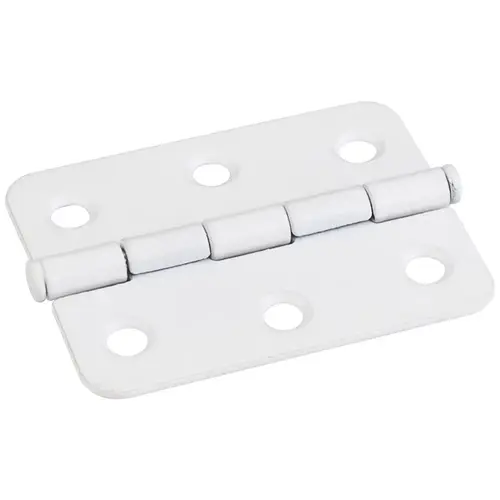 Bright White 2-1/2" x 2" Single Full Swaged Radius Corner Butt Hinge - pack of 100 Bright White 2-1/2" x 2" Single Full Swaged Radius Corner Butt Hinge - pack of 100