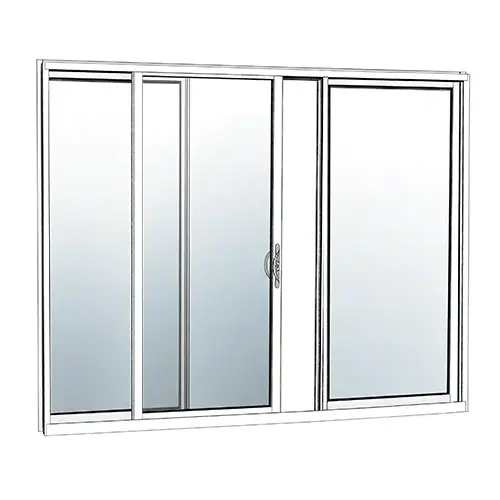 White KYNAR Paint OXO Sliding Door Thermally Broken Block Frame Unglazed KD Kit with Screen White KYNAR Paint OXO Sliding Door Thermally Broken Block Frame Unglazed KD Kit with Screen