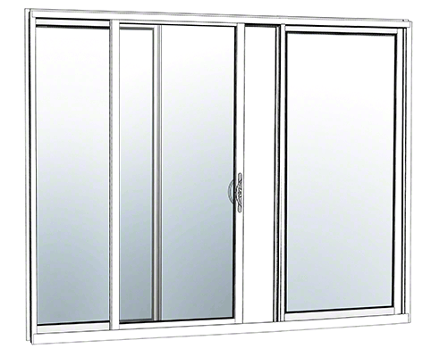 CRL-U.S. Aluminum HS334FBK52 White KYNAR Paint OXO Sliding Door Thermally Broken Fin Frame Unglazed KD Kit