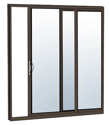 CRL-U.S. Aluminum HS314BBK22S Bronze Anodized XO Sliding Door Thermally Broken Block Frame Unglazed KD Kit with Screen