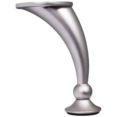 Adjustable 4-1/2"   4-5/8" Dull Chrome Round Curved Metal Furniture Leg
