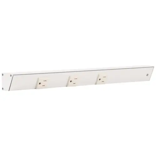 18" Slim Angle Power Strip, Right Entry, White Finish, White Receptacles 18" Slim Angle Power Strip, Right Entry, White Finish, White Receptacles