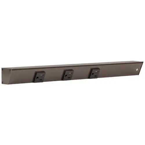 18" Slim Angle Power Strip, Right Entry, Bronze Finish, Black Receptacles 18" Slim Angle Power Strip, Right Entry, Bronze Finish, Black Receptacles