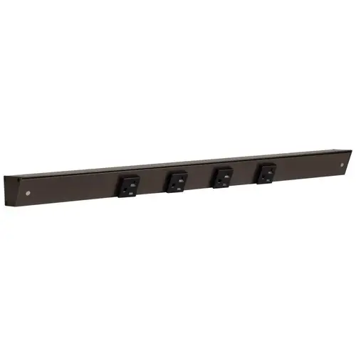 24" Slim Angle Power Strip, Bronze Finish, Black Receptacles 24" Slim Angle Power Strip, Bronze Finish, Black Receptacles