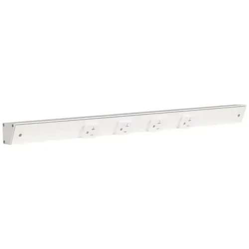 24" Slim Angle Power Strip, White Finish, White Receptacles 24" Slim Angle Power Strip, White Finish, White Receptacles
