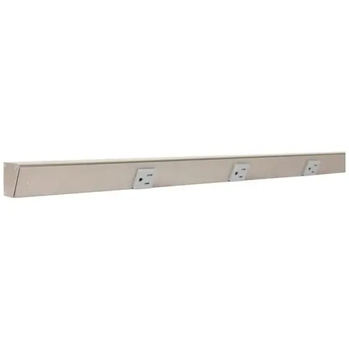60" Slim Angle Power Strip, Satin Nickel Finish, Grey Receptacles 60" Slim Angle Power Strip, Satin Nickel Finish, Grey Receptacles