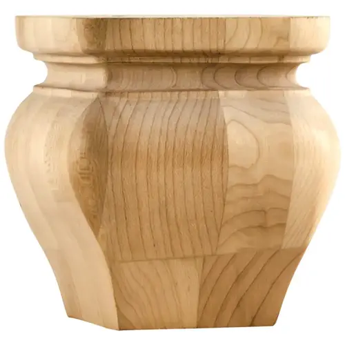 4-1/4" W x 4-1/4" D x 4-1/4" H Maple Square Turned Bun Foot 4-1/4" W x 4-1/4" D x 4-1/4" H Maple Square Turned Bun Foot