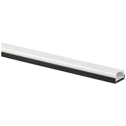 90" Premium Flat Surface-Mount Aluminum Profile with Frosted Lens, Black 90" Premium Flat Surface-Mount Aluminum Profile with Frosted Lens, Black
