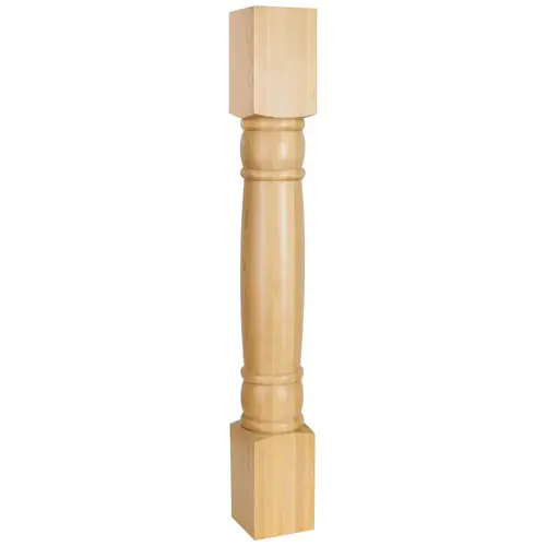 4-1/2" W x 4-1/2" D x 35-1/2" H Rubberwood Doric Post 4-1/2" W x 4-1/2" D x 35-1/2" H Rubberwood Doric Post