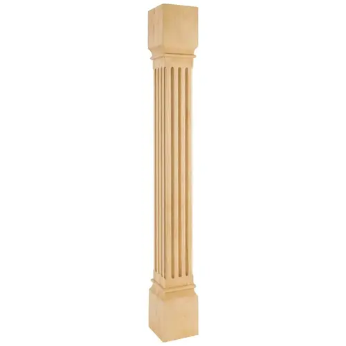 5" W x 5" D x 42" H White Birch Fluted Post 5" W x 5" D x 42" H White Birch Fluted Post