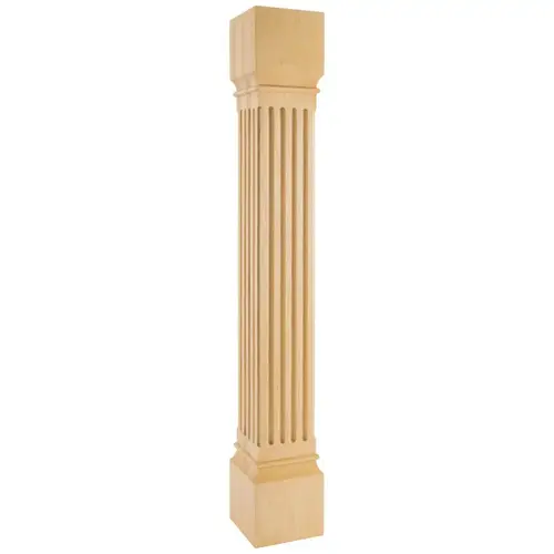 6" W x 6" D x 42" H Hard Maple Fluted Post 6" W x 6" D x 42" H Hard Maple Fluted Post