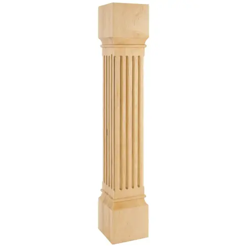 6" W x 6" D x 35-1/2" H Rubberwood Fluted Post 6" W x 6" D x 35-1/2" H Rubberwood Fluted Post