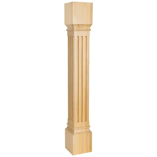 5" W x 5" D x 35-1/2" H Rubberwood Fluted Post 5" W x 5" D x 35-1/2" H Rubberwood Fluted Post