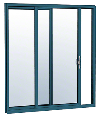 CRL-U.S. Aluminum HS326FBK71S OX Sliding Door Thermally Broken Fin Frame Unglazed KD Kit With Screen Custom Painted