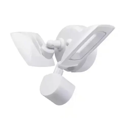 Twin Head Security Light, 22W Wattage, Motion Sensor, White Finish