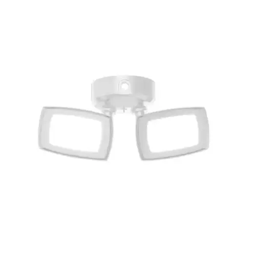 Twin Head Security Light, 22W Wattage, Photocell, White Finish