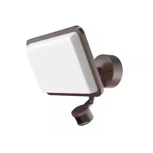 Outdoor Integrated LED Large Flood Light, Motion Sensor, Bronze Finish