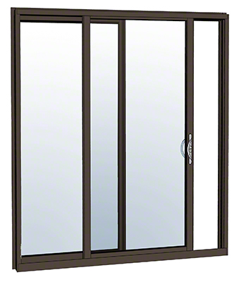 CRL-U.S. Aluminum HS322BBK22S Bronze Anodized OX Sliding Door Thermally Broken Block Frame Unglazed KD Kit with Screen