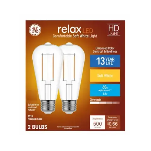 SOFT WHITE RELAX LED 60W CLEAR - pack of 2 SOFT WHITE RELAX LED 60W CLEAR - pack of 2