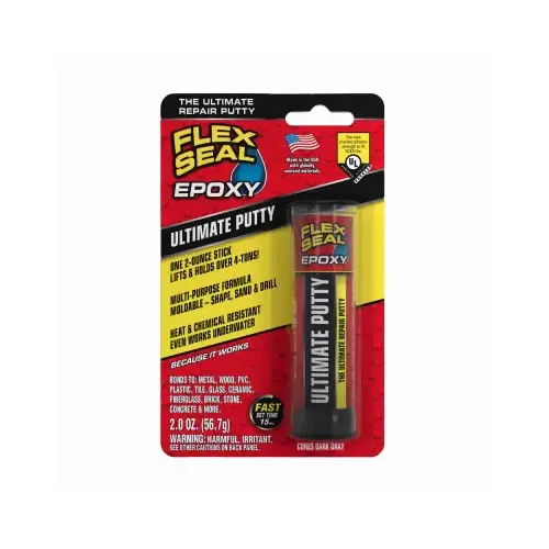 Flex Seal Epoxy Putty, Putty, Dark Gray, 2 oz Stick - pack of 8 Flex Seal Epoxy Putty, Putty, Dark Gray, 2 oz Stick - pack of 8