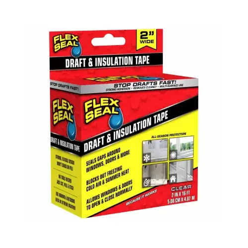 Sealing Tape Flex Seal Draft & Insulation Tape 2" W X 16 ft. L Clear Clear Sealing Tape Flex Seal Draft & Insulation Tape 2" W X 16 ft. L Clear Clear