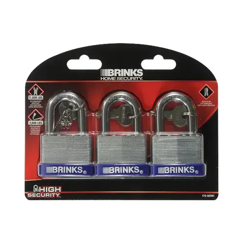 2-Inch Laminated Steel Pin Padlock pack of 3 2-Inch Laminated Steel Pin Padlock pack of 3