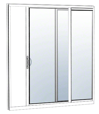 CRL-U.S. Aluminum HS316FBK52 White KYNAR Paint XO Sliding Door Thermally Broken Fin Frame Unglazed KD Kit Bone White Painted