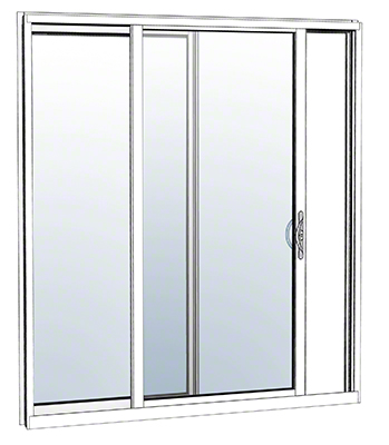 CRL-U.S. Aluminum HS326BBK52S White KYNAR Paint OX Sliding Door Thermally Broken Block Frame Unglazed KD Kit With Screen
