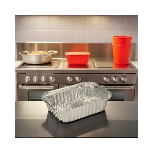 Take-Out Container Base 7.063X5.125X2 IN Aluminum Silver Oblong - pack of 500