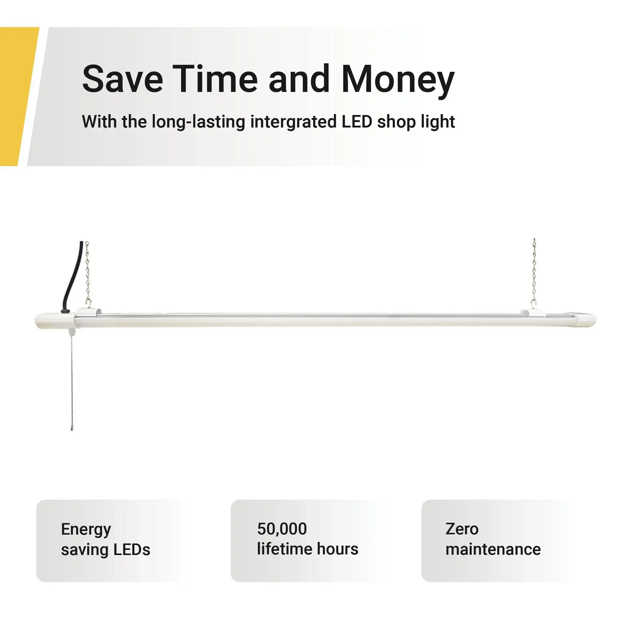 GT LITE WX-SL45000N 4ft LED Shop Light 5000 Lumen, 42-Watt, Non