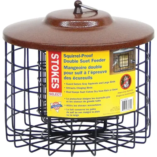 Black 2-Cake Metal Squirrel Proof Suet Feeder Black 2-Cake Metal Squirrel Proof Suet Feeder