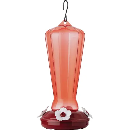 25 Oz. Plastic Hollyhock Hummingbird Feeder Red 25 Oz. Plastic Hollyhock Hummingbird Feeder Red