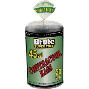 Brute C043134S Super Tuff 45 Gal. Contractor Black Trash Bag (20-Count)