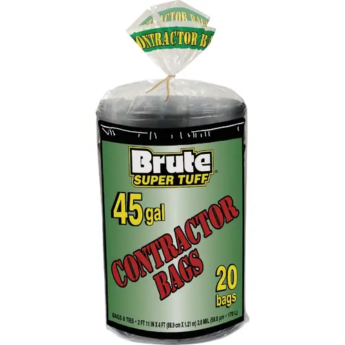 Super Tuff 45 Gal. Contractor Black Trash Bag (20-Count)